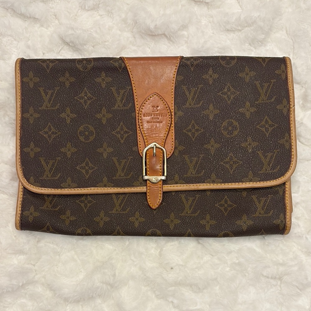 Louis Vuitton Brown and Tan Monogram Pouch